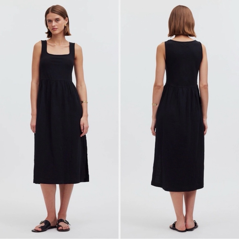 Madewell - Cotton Mixed Media Black Dress - Size XS